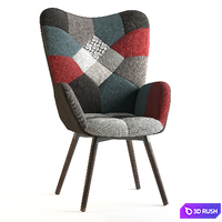 Chair Grand Dark Patch 3D Model Vray, Corona