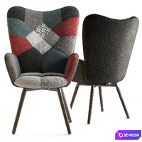 Chair Grand Dark Patch 3D Model Vray, Corona