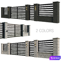 Stone fence 3D Model Corona