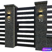 Stone fence 3D Model Corona