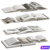 Coffee Table Books 1 3D Model Vray, Corona