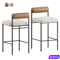 Half bar stool Balla dark gray 3D Model