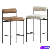 Half bar stool Balla dark gray 3D Model Vray, Corona