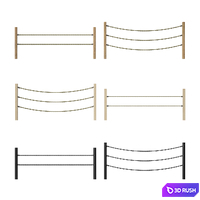 Rope fence constructor 3D Model Vray, Corona