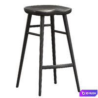 Alma Brown Solid Wood Bar Stool 3D Model Corona