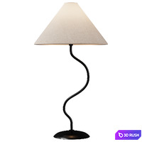 Zigzag Table Lamp 3D Model Vray, Corona