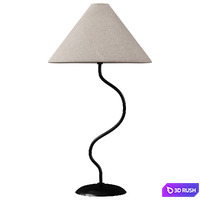 Zigzag Table Lamp 3D Model Vray, Corona