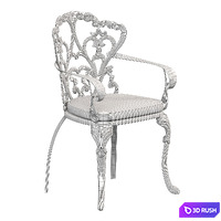 Garden wrought iron chair 3D Model Vray, Corona