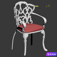 Garden wrought iron chair 3D Model Vray, Corona