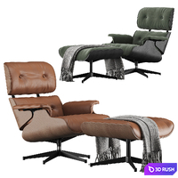 Eames Lounge Chair 3D Model Vray, Corona