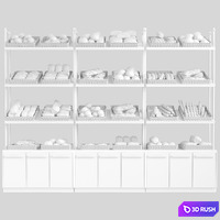 Showcase in a supermarket or cafe with pastries, bread and croissants 3D Model Corona