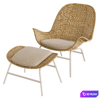 Armchair with footstool FRYKSAS by ikea FREKS 3D Model Corona