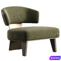 REEVES WOOD Small armchair By Minotti 3D Model Corona