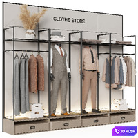 Clothes hanger 32 3D Model Vray, Corona