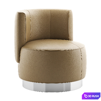 Yves Round Armchair by Minotti 3D Model Vray, Corona