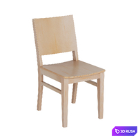 Solid wood dining chair 3D Model Vray, Corona