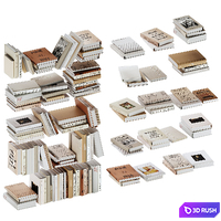 Set of beige and white design and art books vol3 3D Model Corona