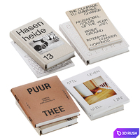 Set of beige and white design and art books vol3 3D Model Corona