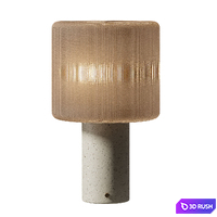 Ramble Tall White Ceramic Table Lamp With Jute 3D Model Corona