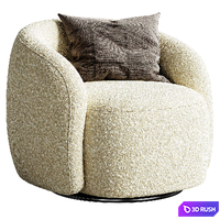 Joli Armchair Olivo 3D Model Vray, Corona