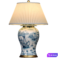 Table lamp with painted Empel Ginger Jar Ceramic 3D Model Vray, Corona