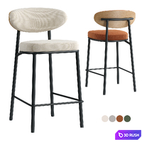 Harvin Half Bar Stool 3D Model Vray, Corona