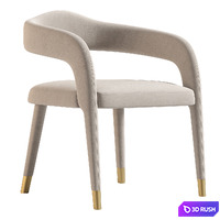 Lucia Green Velvet Dining Chair 3D Model Vray, Corona