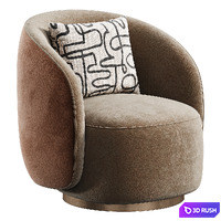 Armchair BORDEAUX 3D Model Vray, Corona