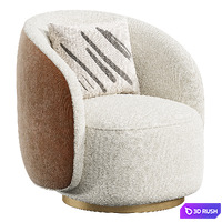 Armchair BORDEAUX 3D Model Vray, Corona
