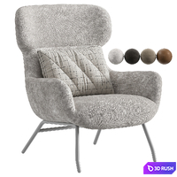 Belina Armchair Kave Home 3D Model Corona