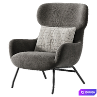 Belina Armchair Kave Home 3D Model Corona