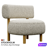 IKEA STOCKHOLM 2025 armchair 3D Model Vray, Corona