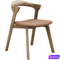 Ethnicraft Bok Chair with Upholstered Seat 3D Model Vray, Corona