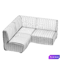 Restaurant sofa 008 3D Model Vray