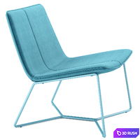 Slope Leather Lounge Chair westelm 3D Model Vray