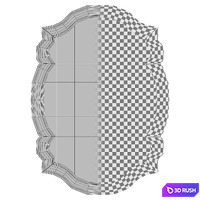 Mirror figured AKI-46409 3D Model Vray