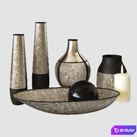Vases 002 3D Model Vray