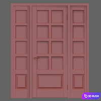Classic interior doors 3D Model Vray, Corona