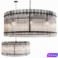 Restoration Hardware SAN MARCO 1-TIER ROUND CHANDELIER 36 Black 3D Model Corona