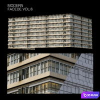Modern facade_vol6 3D Model Vray, Corona