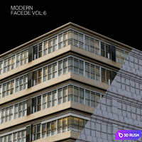 Modern facade_vol6 3D Model Vray, Corona