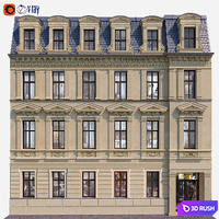 Facade for background 8 3D Model Vray, Corona