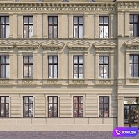 Facade for background 8 3D Model Vray, Corona