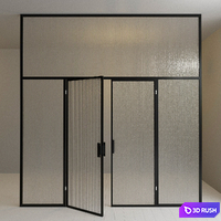 Glass partition. Door. 86 3D Model Vray, Corona