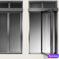Folding Metal Automatic Doors 3D Model Vray, Corona