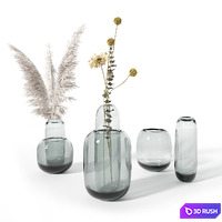 Bolia Vase Una Clear Gray Glass 3D Model Corona