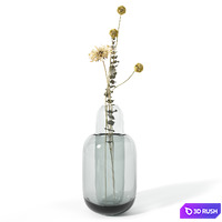 Bolia Vase Una Clear Gray Glass 3D Model Corona