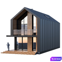 Two-storey barnhouse with terrace 3D Model Corona