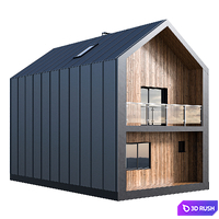 Two-storey barnhouse with terrace 3D Model Corona