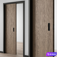 Wooden Pocket Door - Set 50 3D Model Vray, Corona